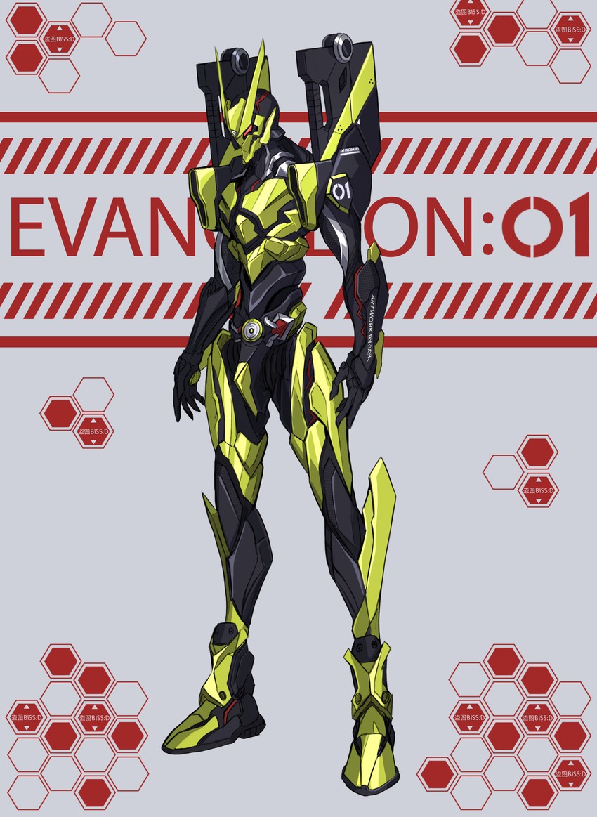 eva 01 and kamen rider zero-one (neon genesis evangelion and 2 more) drawn by 3ok