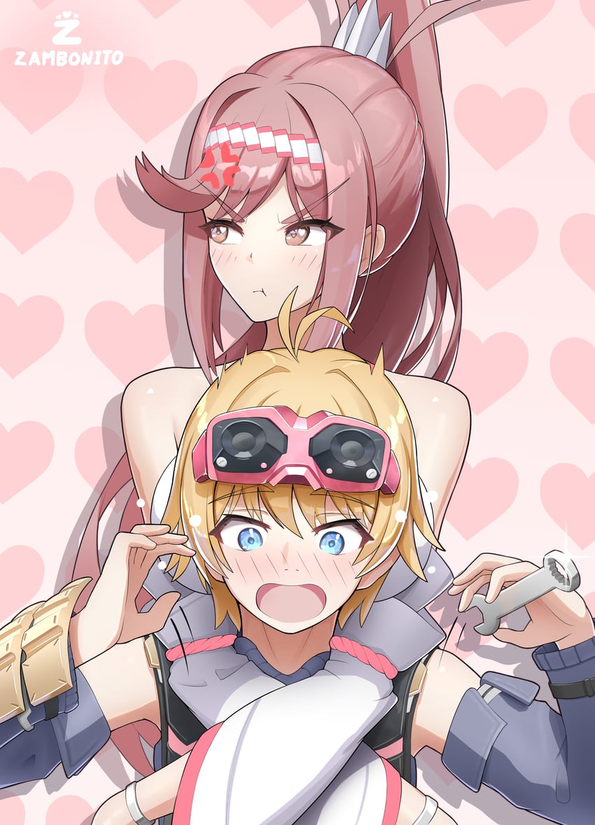 glimmer and nikol (xenoblade chronicles and 2 more) drawn by zambonito