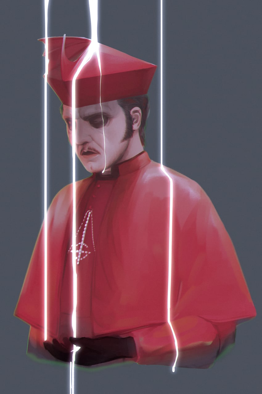 papa emeritus iv and cardinal copia (ghost) drawn by erumil