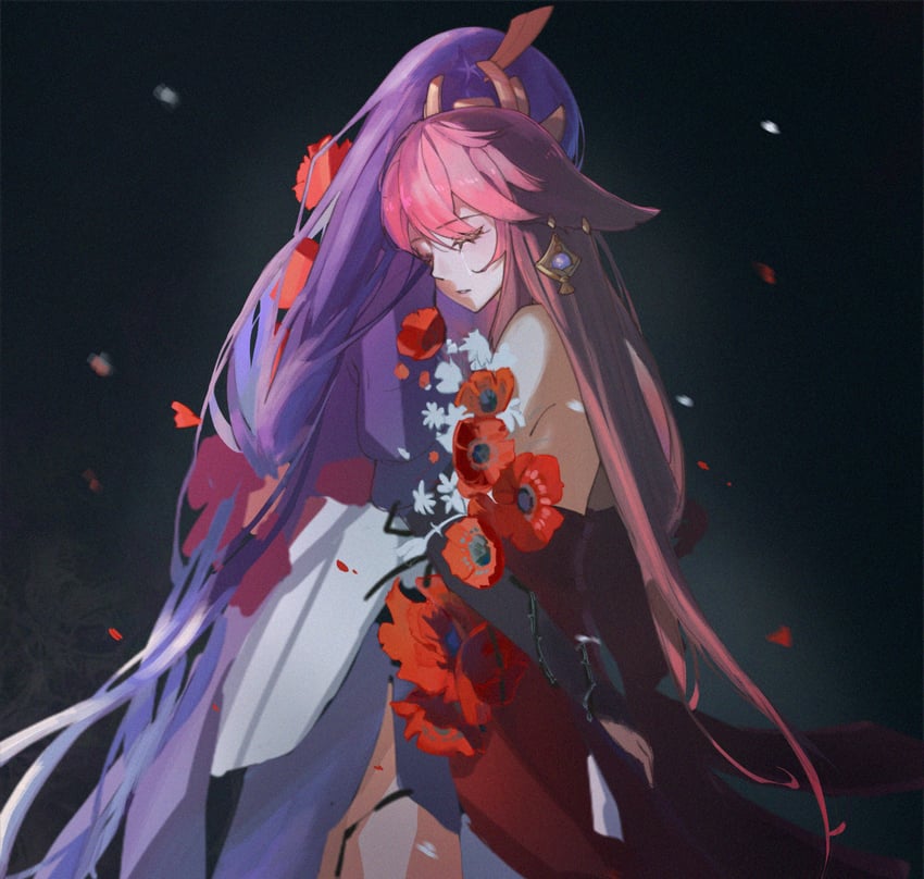 raiden shogun and yae miko (genshin impact) drawn by lusfseeds