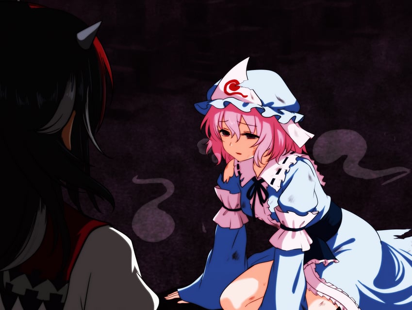 saigyouji yuyuko and kijin seija (touhou and 1 more) drawn by monadmandara