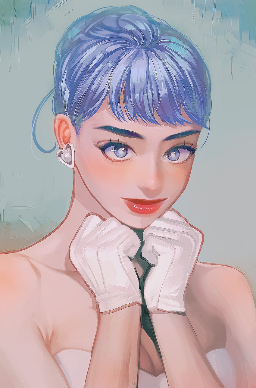 hado nejire and audrey hepburn (boku no hero academia) drawn by oru_2ji