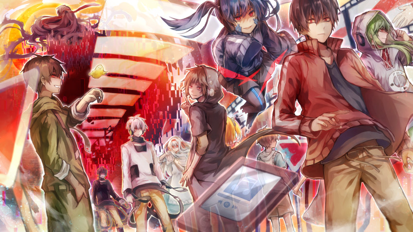 tateyama ayano, kozakura marry, kisaragi shintarou, kido tsubomi, ene, and 7 more (kagerou project and 1 more) drawn by nicoma725