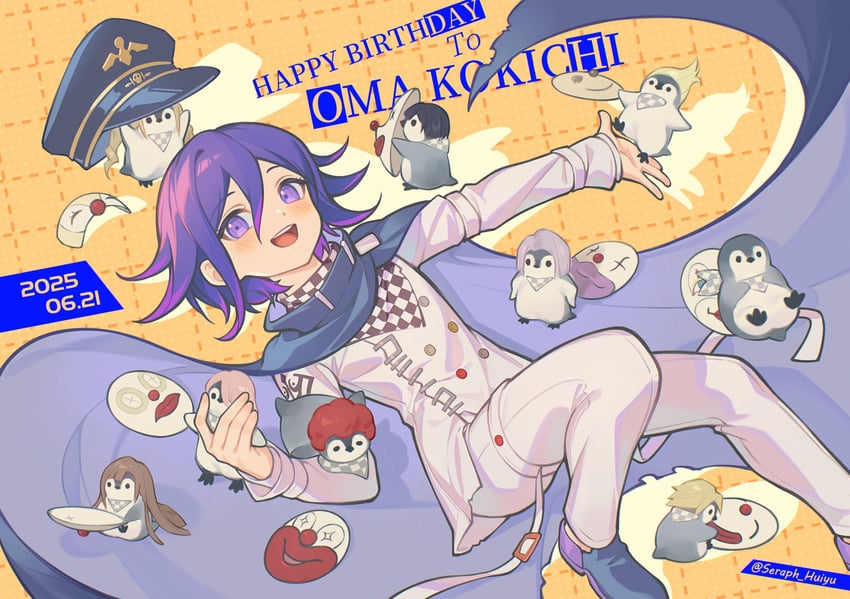 oma kokichi and dice members (danganronpa and 1 more) drawn by ewa_(seraphhuiyu)