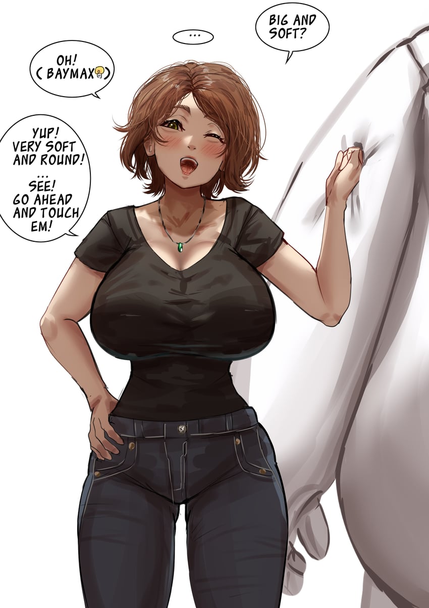 baymax and cass hamada (big hero 6) drawn by hh_(hehexd06161704)
