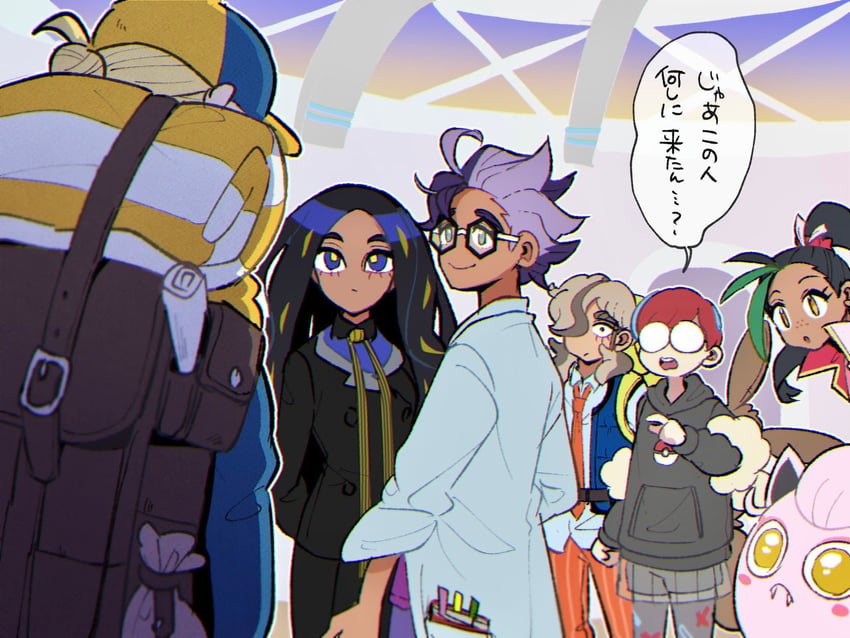 eevee, nemona, arven, penny, volo, and 3 more (pokemon and 3 more) drawn by mogutory