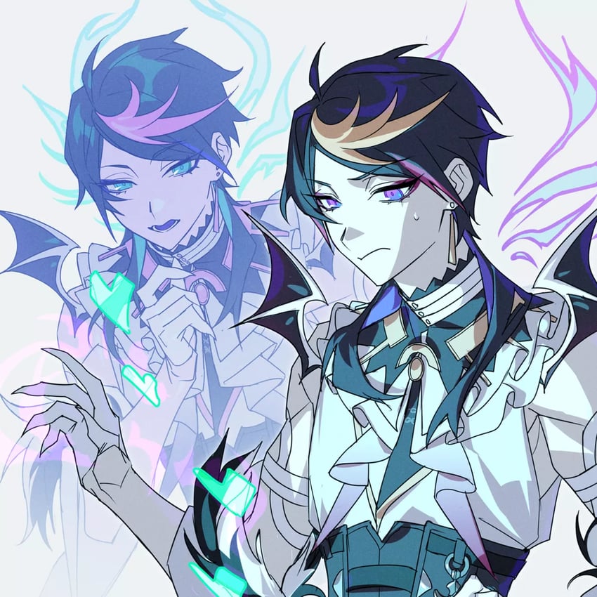 shu yamino and shu hikarino (nijisanji and 1 more) drawn by yama_ym0000