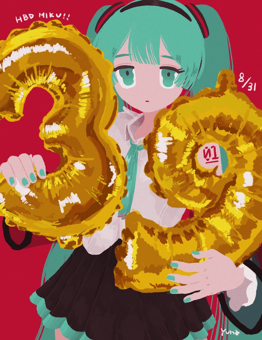 hatsune miku (vocaloid and 1 more) drawn by yuna_(the_boon_109)