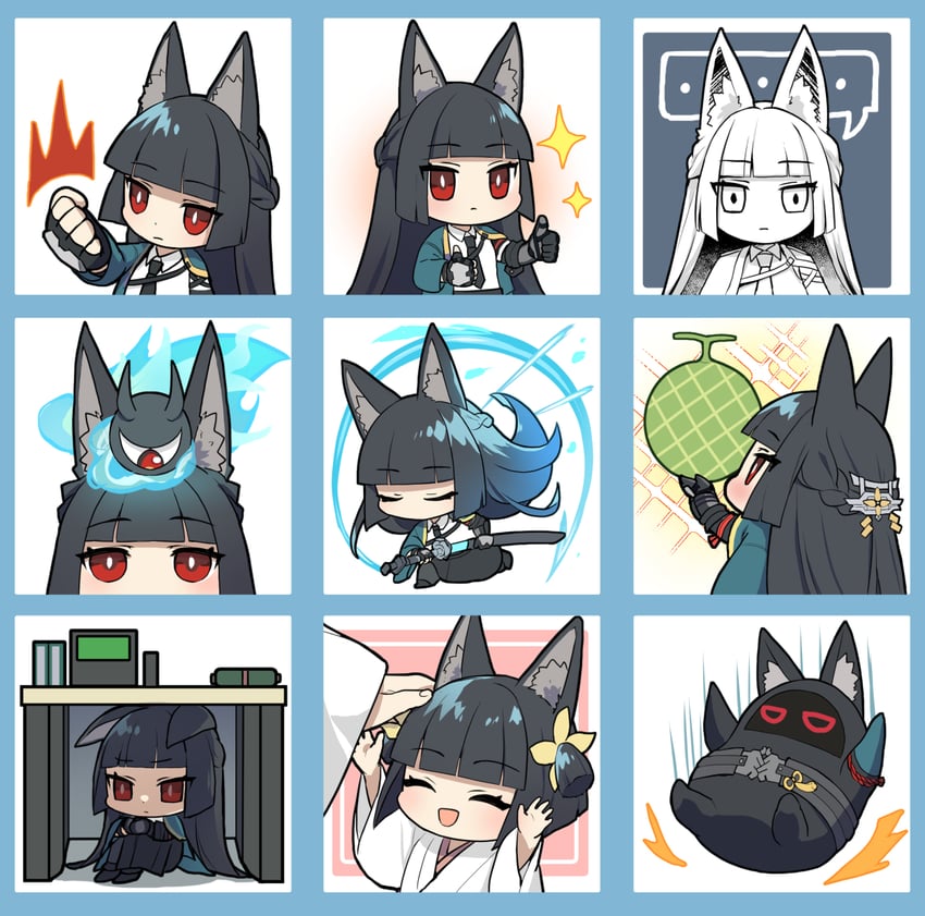 hoshimi miyabi, tailless, and miyaboo (zenless zone zero) drawn by ofuton_tamago