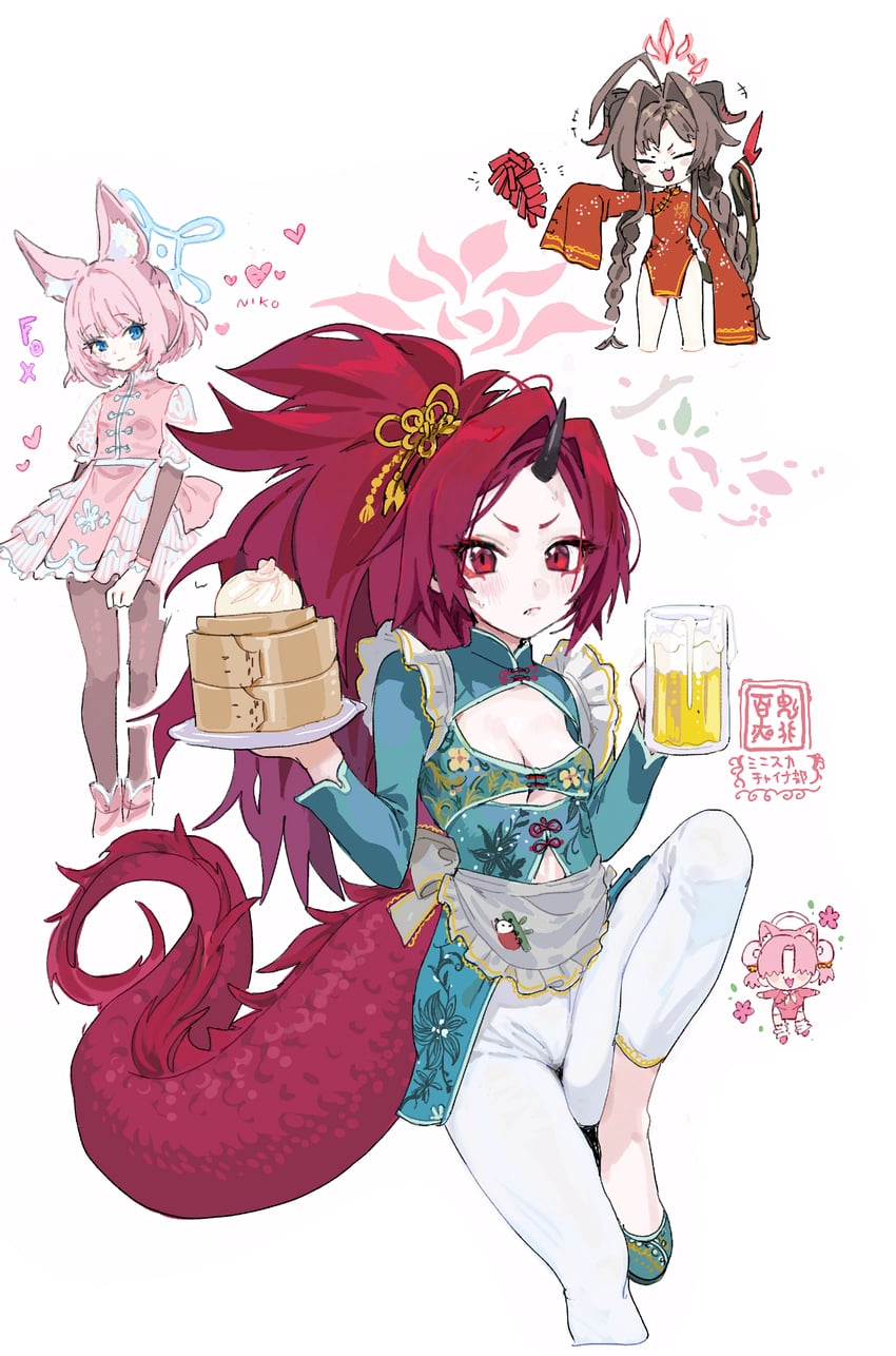 kasumi, niko, renge, and chlorella observation club member (blue archive) drawn by yanyo_(ogino_atsuki)
