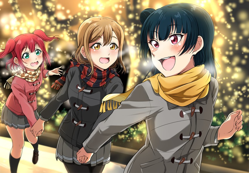 tsushima yoshiko, kunikida hanamaru, and kurosawa ruby (love live! and 1 more) drawn by vorupi