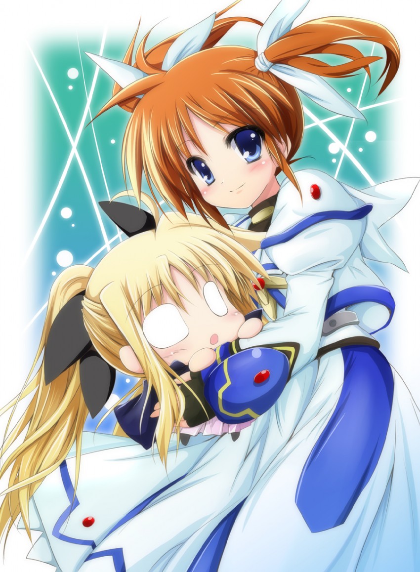 fate testarossa and takamachi nanoha (lyrical nanoha and 2 more) drawn by sen_(astronomy)