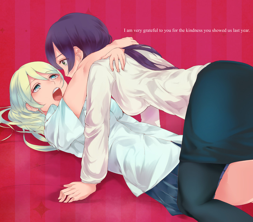 tojo nozomi and ayase eli (love live! and 1 more) drawn by furafura_lion