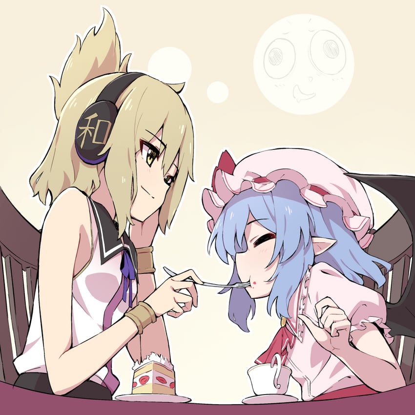 remilia scarlet and toyosatomimi no miko (touhou) drawn by hiyaya_(kochi_michikaze)