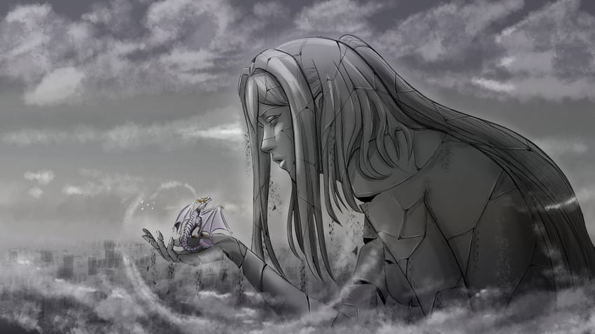 zero and mikhail (drag-on dragoon and 1 more) drawn by k0himizu