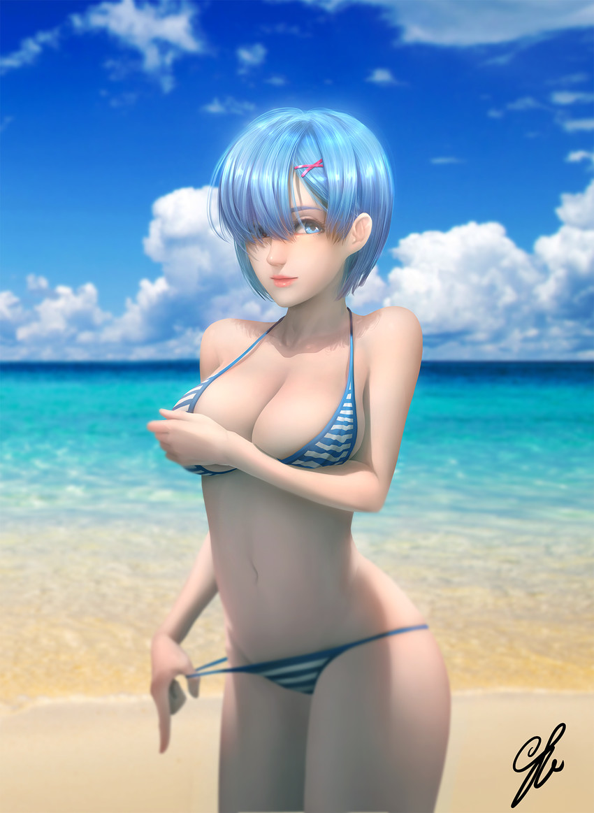 rem (re:zero kara hajimeru isekai seikatsu) drawn by peachpa