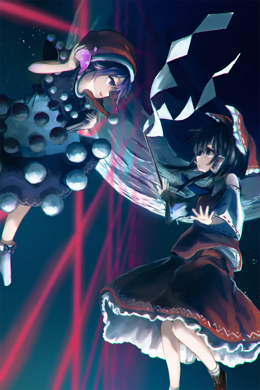 hakurei reimu and doremy sweet (touhou) drawn by saltlaver