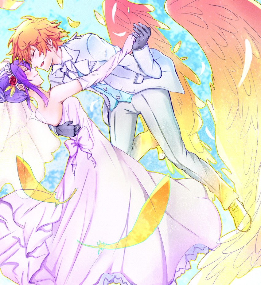 mikono suzushiro and amata sora (aquarion and 1 more) drawn by kawashi