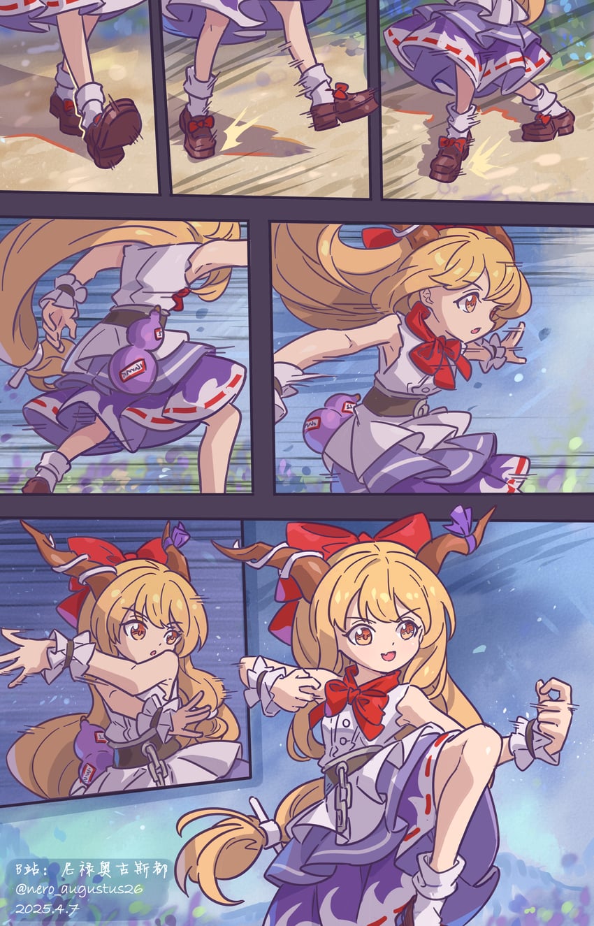 ibuki suika and jamie siu (touhou and 2 more) drawn by nero_augustus