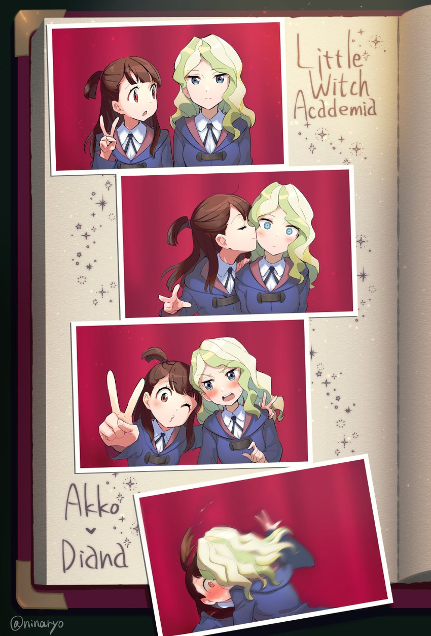 kagari atsuko and diana cavendish (little witch academia) drawn by niina_ryou