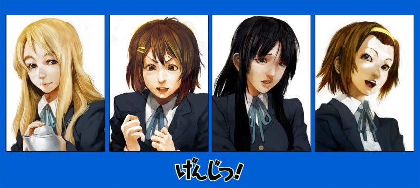 akiyama mio, hirasawa yui, tainaka ritsu, and kotobuki tsumugi (k-on!) drawn by lack