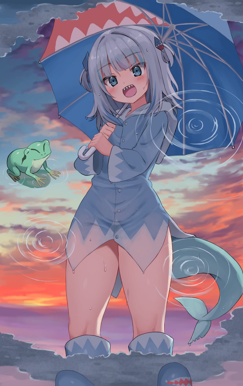 gawr gura (hololive and 1 more) drawn by kajitsu_no_hito