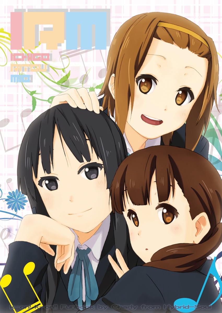 akiyama mio, tainaka ritsu, and wakaouji ichigo (k-on!) drawn by zasshu_tamashii
