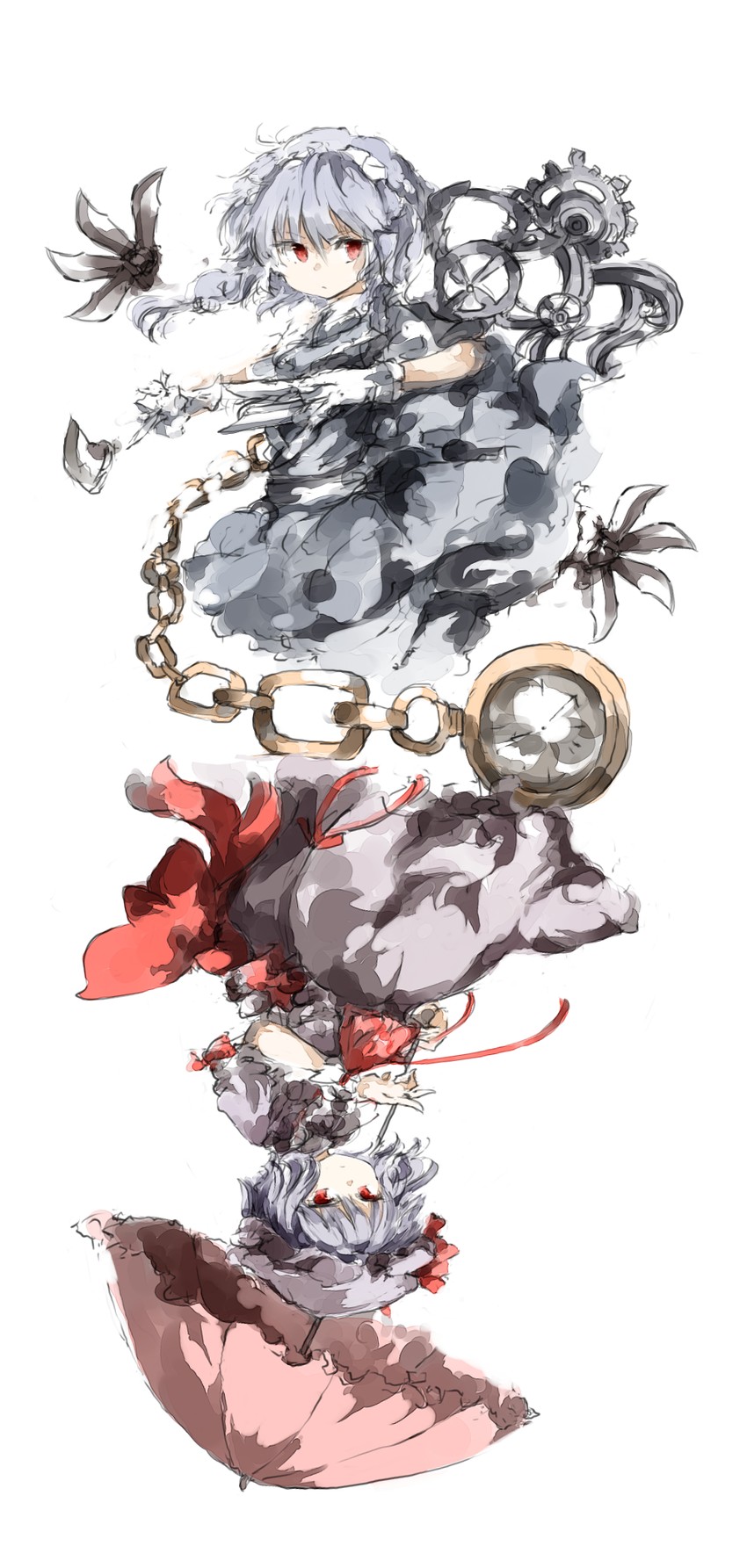 remilia scarlet and izayoi sakuya (touhou) drawn by kotatu_(akaki01aoki00)
