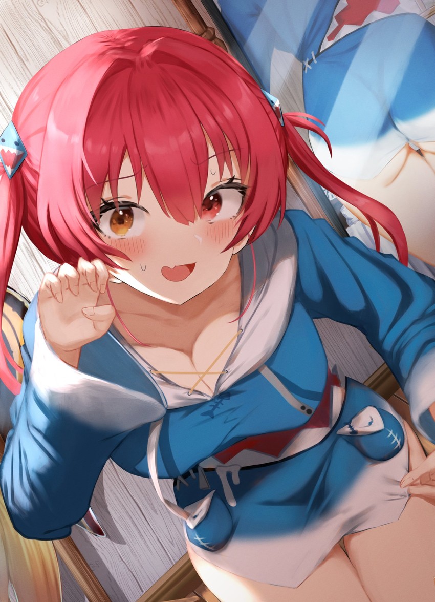 gawr gura and houshou marine (hololive and 1 more) drawn by ponnu_(nikeytina)