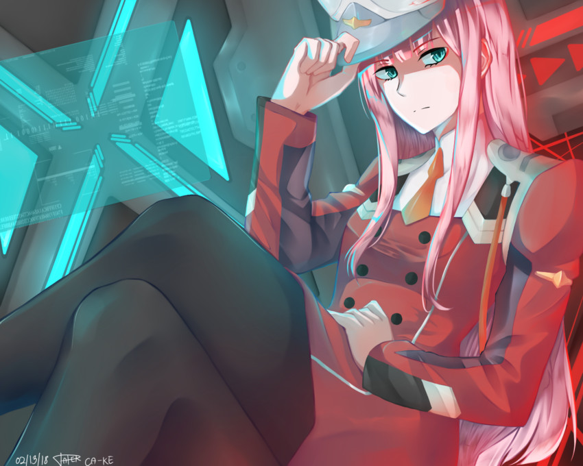 zero two (darling in the franxx) drawn by paperca-ke