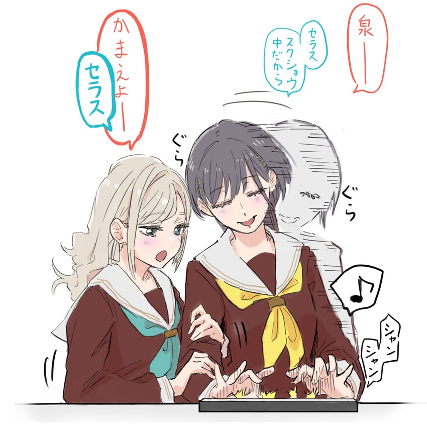 ceras yanagida lilienfeld and katsuragi izumi (love live! and 1 more) drawn by nyuma