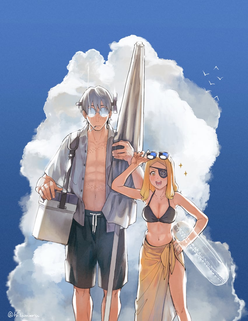 franken stein and marie mjolnir (soul eater) drawn by hissiu