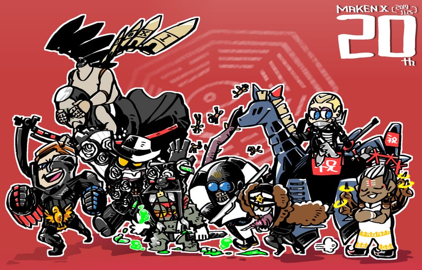 ray, shaja, william, andrey, marguerite, and 3 more (maken x) drawn by tori_(bromaticbrotrap)