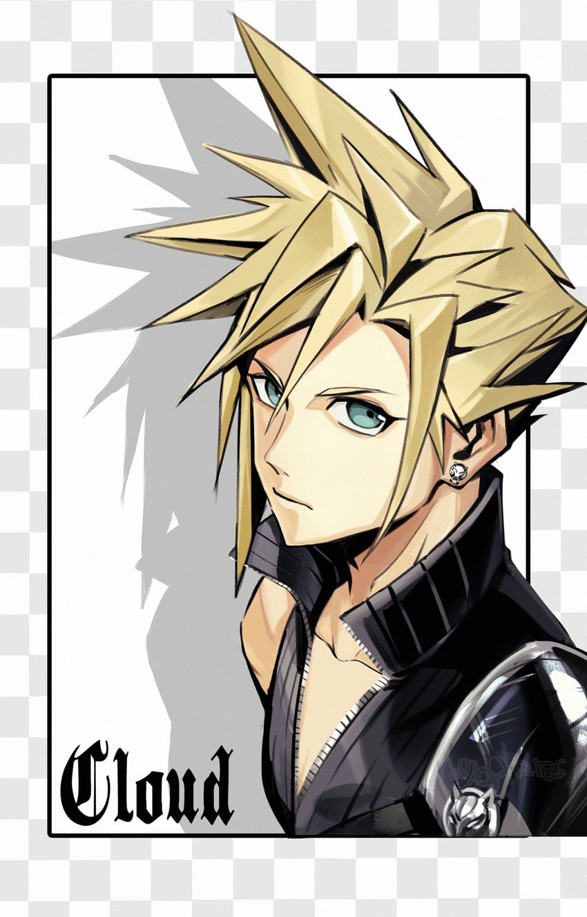 cloud strife (final fantasy and 2 more) drawn by aries20770321
