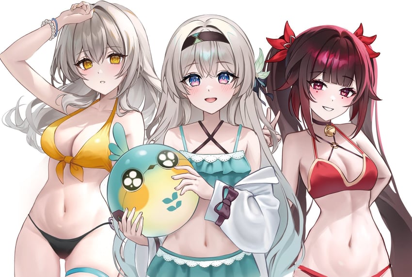 trailblazer, firefly, stelle, and sparkle (honkai and 1 more) drawn by rosh_251