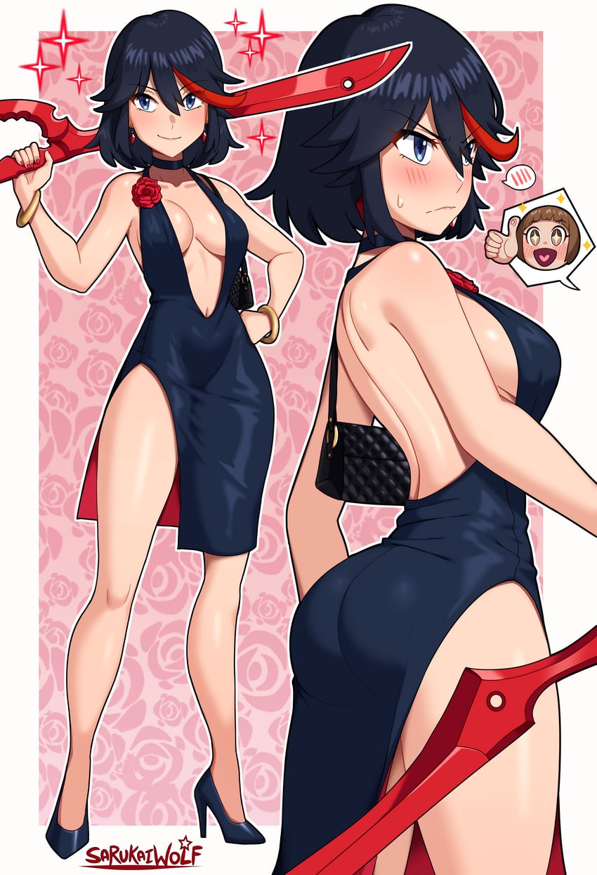 matoi ryuuko and mankanshoku mako (kill la kill) drawn by sarukaiwolf