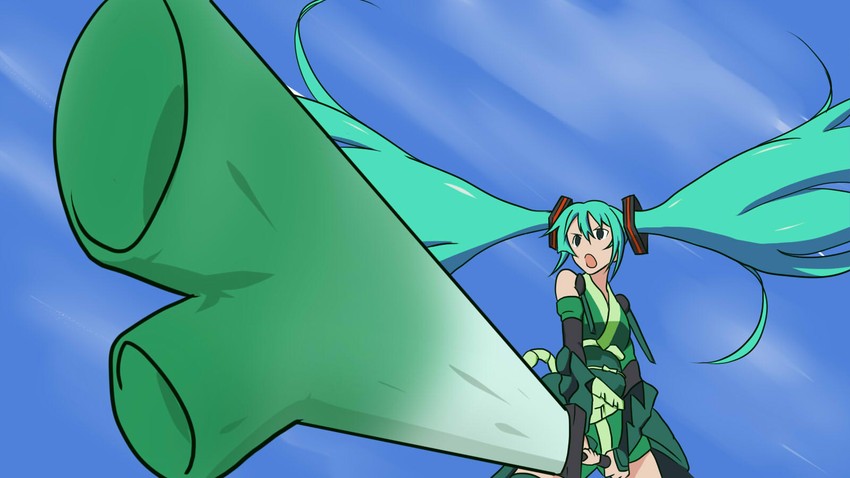 hatsune miku and vividgreen (vocaloid and 1 more) drawn by hiiro_(atlas)