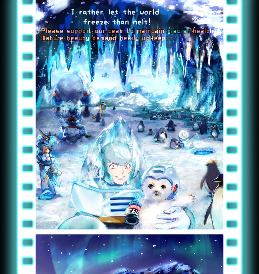 mega man, splash woman, ice man, blizzard man, freeze man, and 3 more (mega man and 7 more) drawn by absolute_0