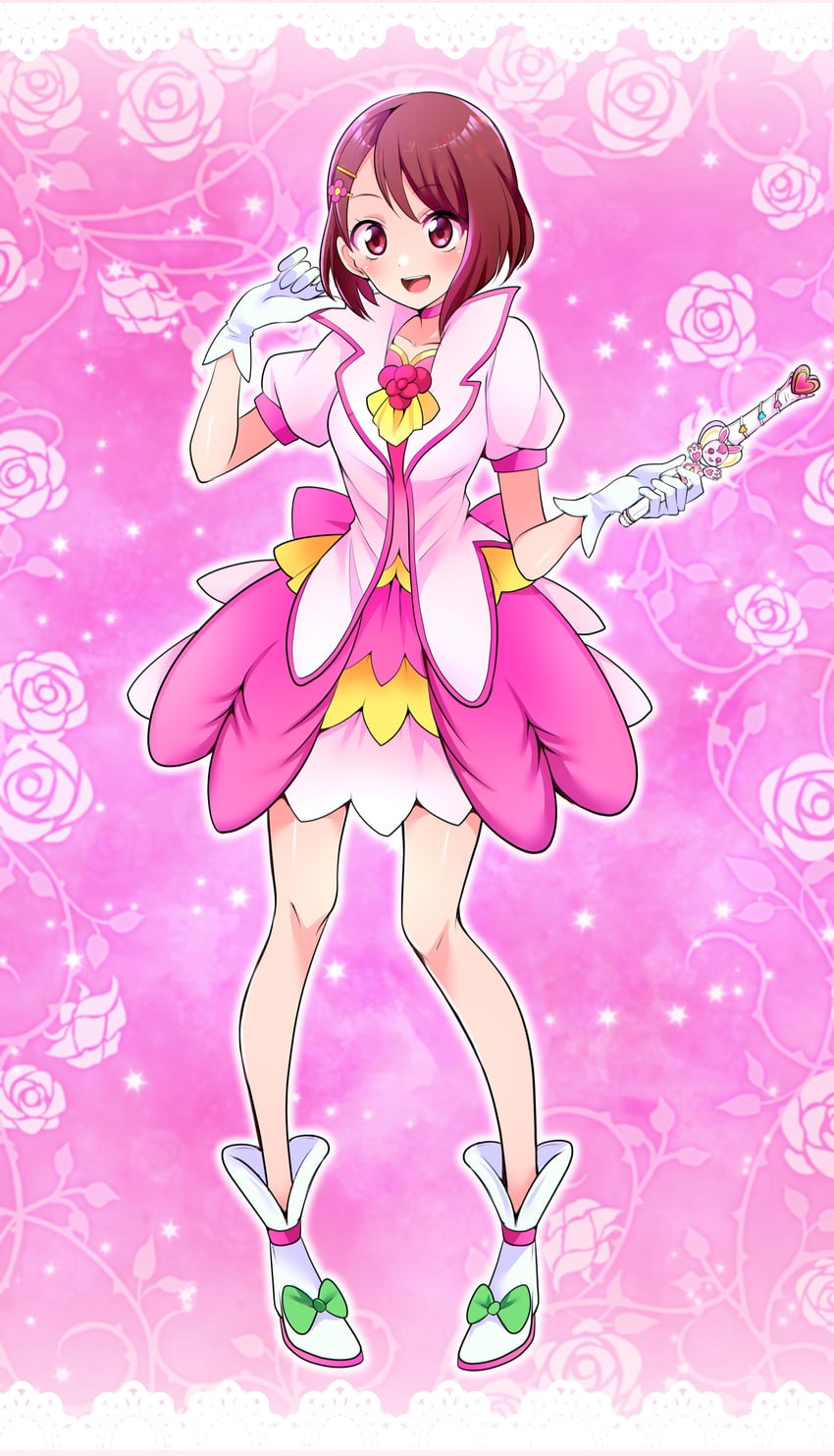 hanadera nodoka, cure grace, and rabirin (precure and 1 more) drawn by mitsuki_tayura