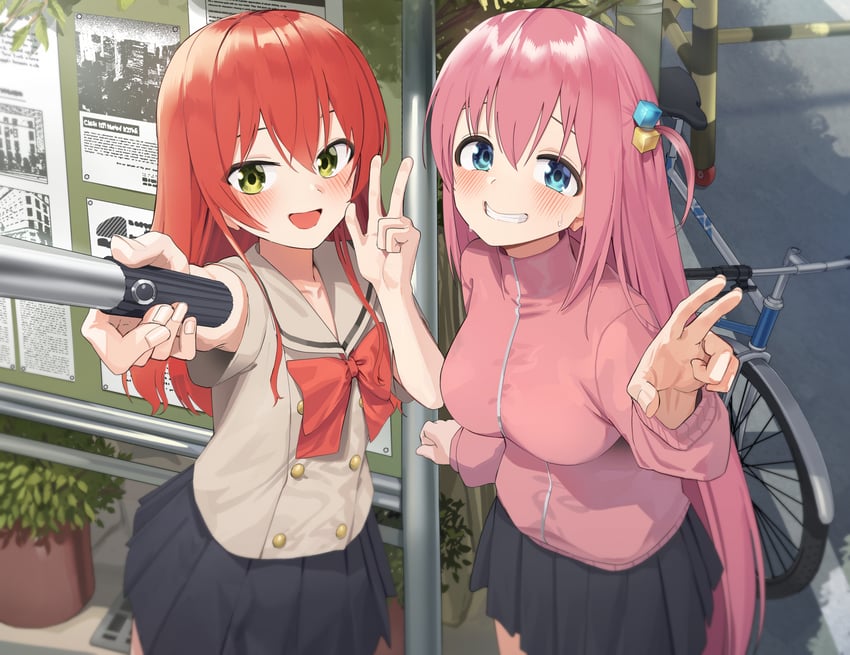 gotoh hitori and kita ikuyo (bocchi the rock!) drawn by goback