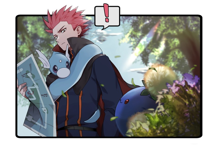 lance, jumpluff, and dratini (pokemon and 1 more) drawn by john_(user_wmrz3824)