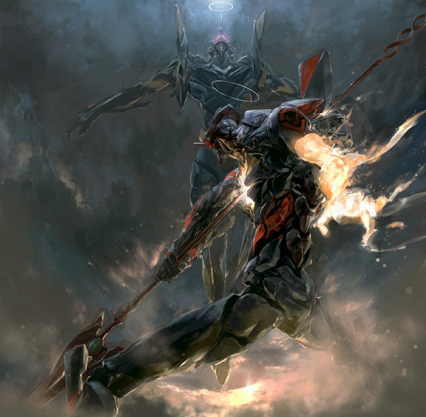 eva 01 and eva 06 (neon genesis evangelion and 2 more) drawn by archlich