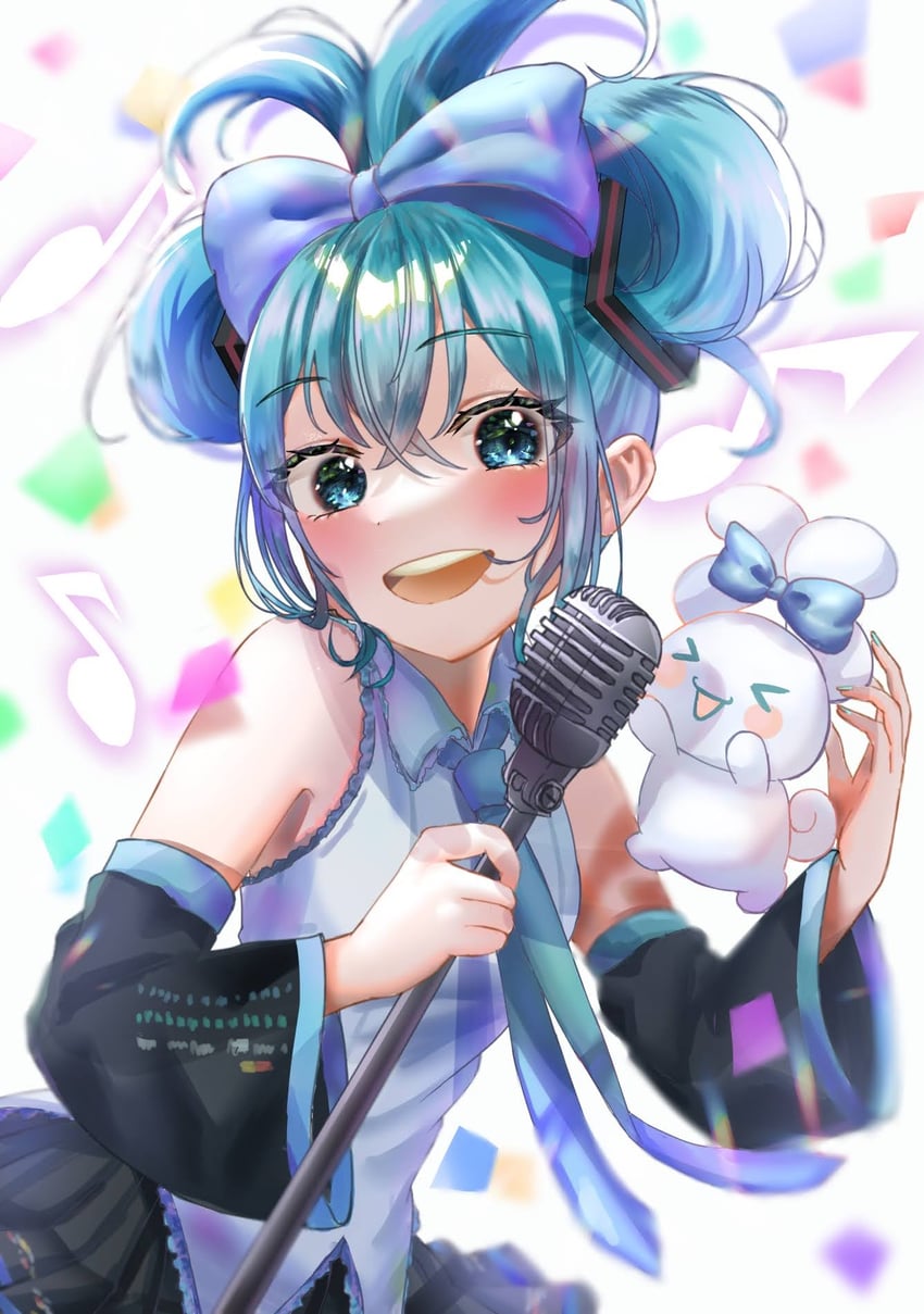 hatsune miku, cinnamoroll, and cinnamiku (vocaloid and 2 more) drawn by noa_(id:72490674)