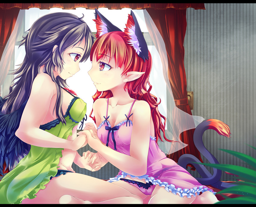 kaenbyou rin and reiuji utsuho (touhou) drawn by konata_gazel