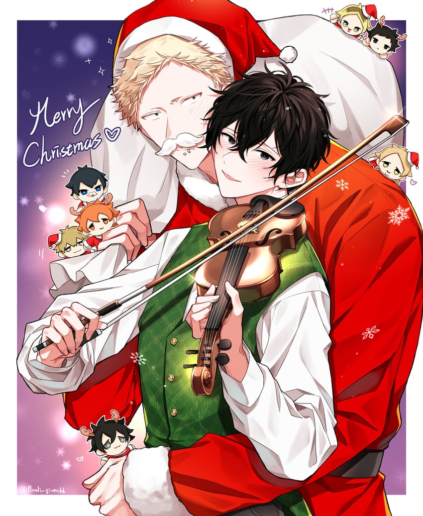 murata ugetsu, kaji akihiko, satou mafuyu, uenoyama ritsuka, kashima hiiragi, and 3 more (given) drawn by pinoli_(pinoli66)