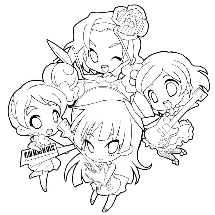 akiyama mio, hirasawa yui, tainaka ritsu, and kotobuki tsumugi (k-on!) drawn by u-tuki