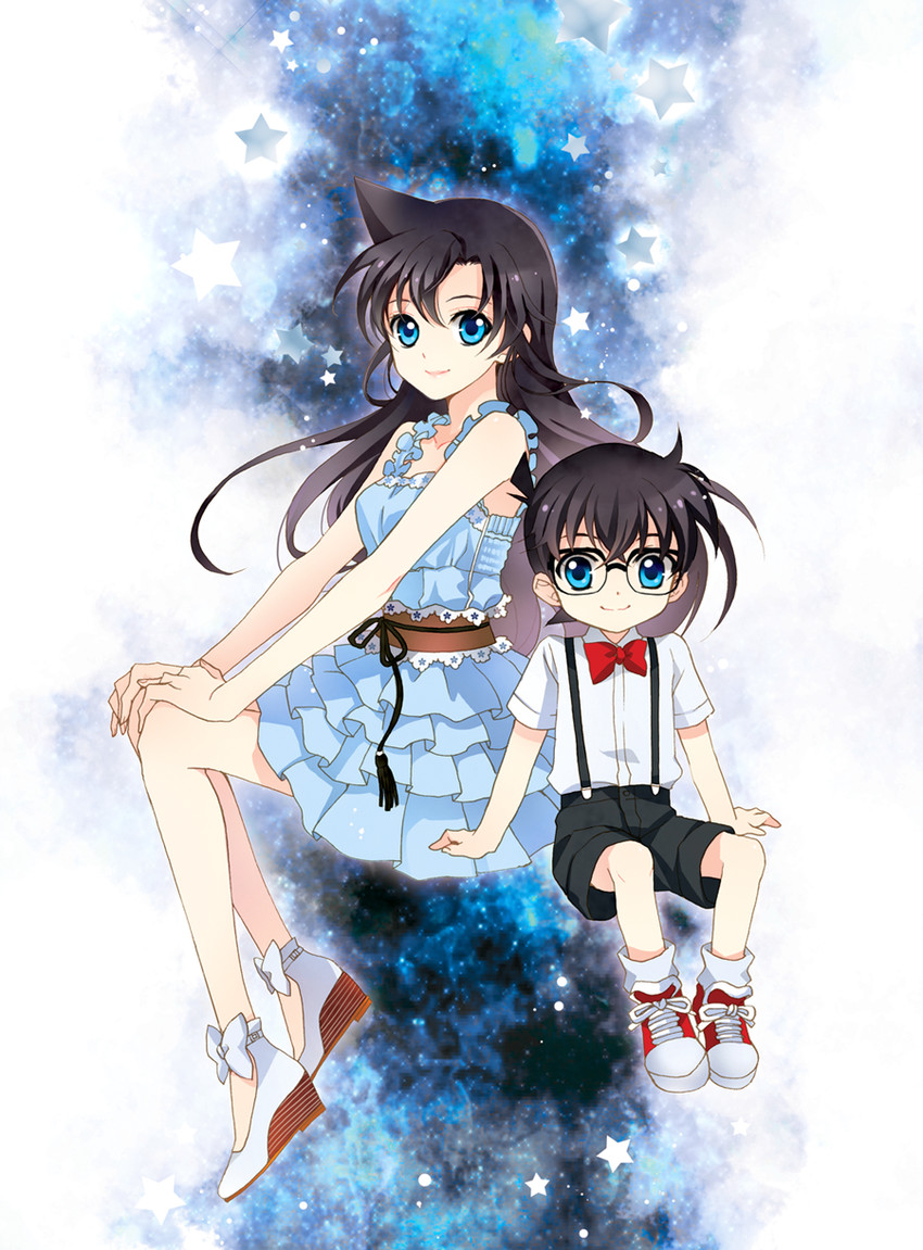 edogawa conan and mouri ran (meitantei conan) drawn by mca_(dessert_candy)