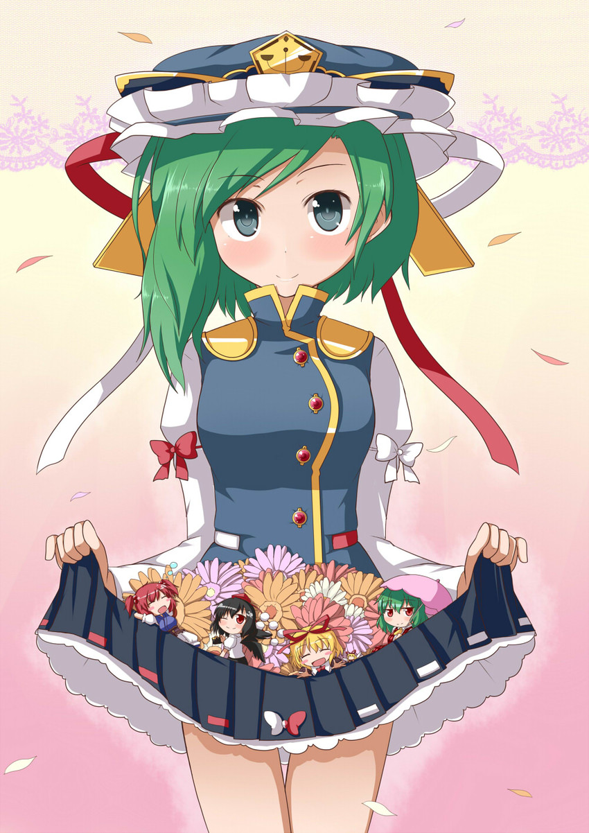 shameimaru aya, kazami yuuka, shiki eiki, onozuka komachi, and medicine melancholy (touhou and 1 more) drawn by mono_(mono60)