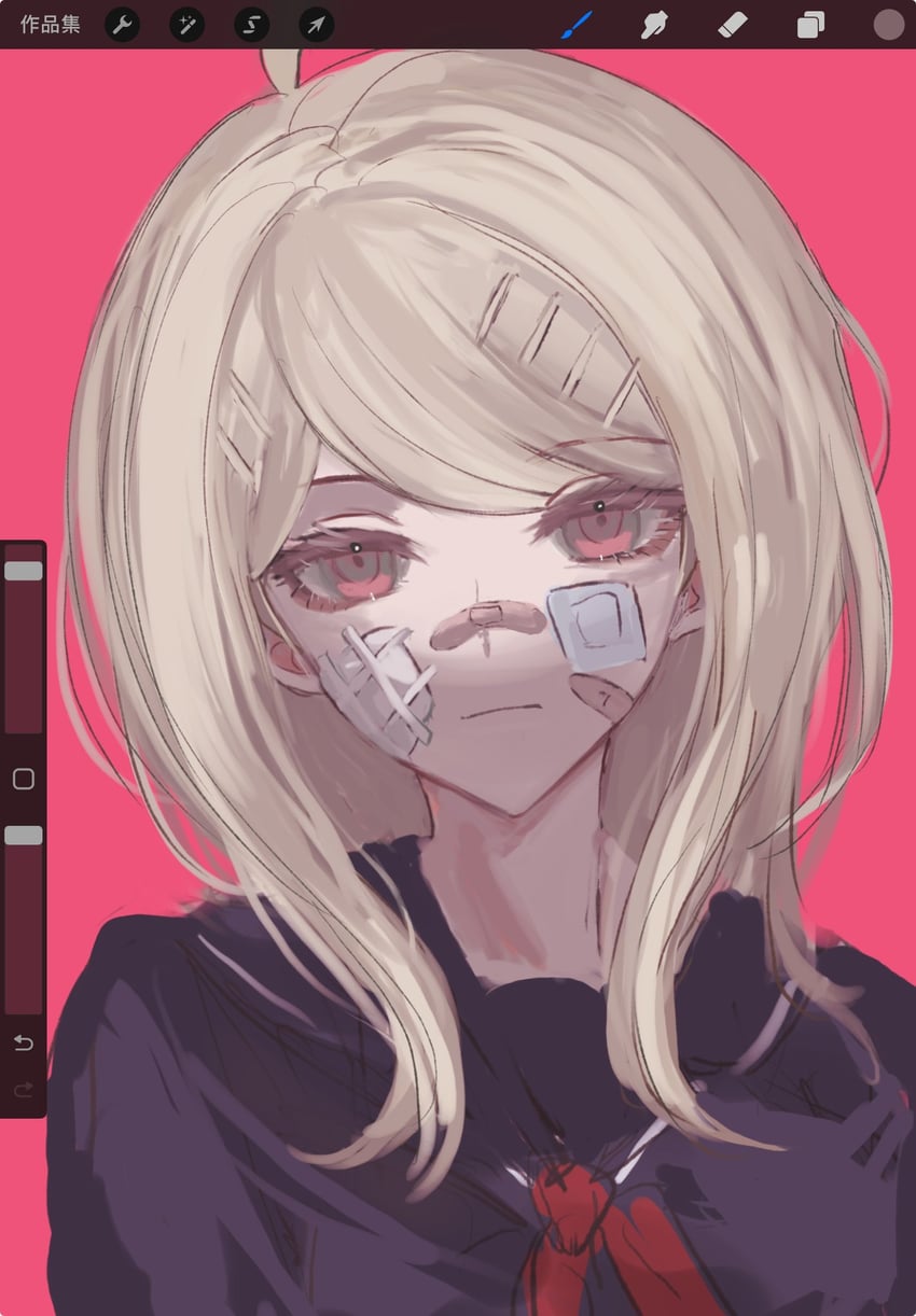 akamatsu kaede (danganronpa and 1 more) drawn by fu_ga_(vivi912912)