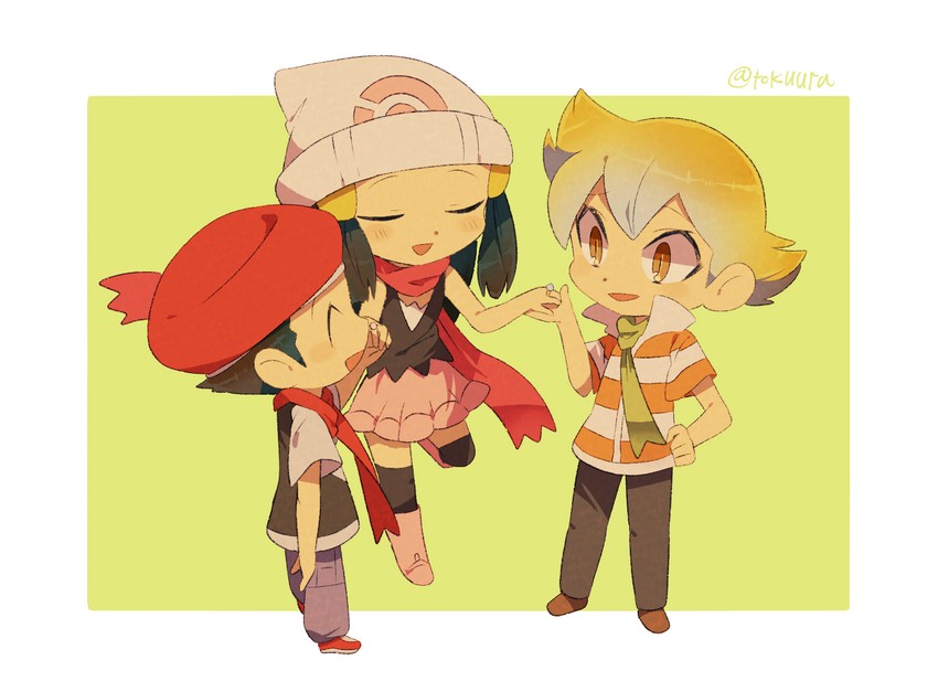 dawn, lucas, and barry (pokemon and 1 more) drawn by tokuura